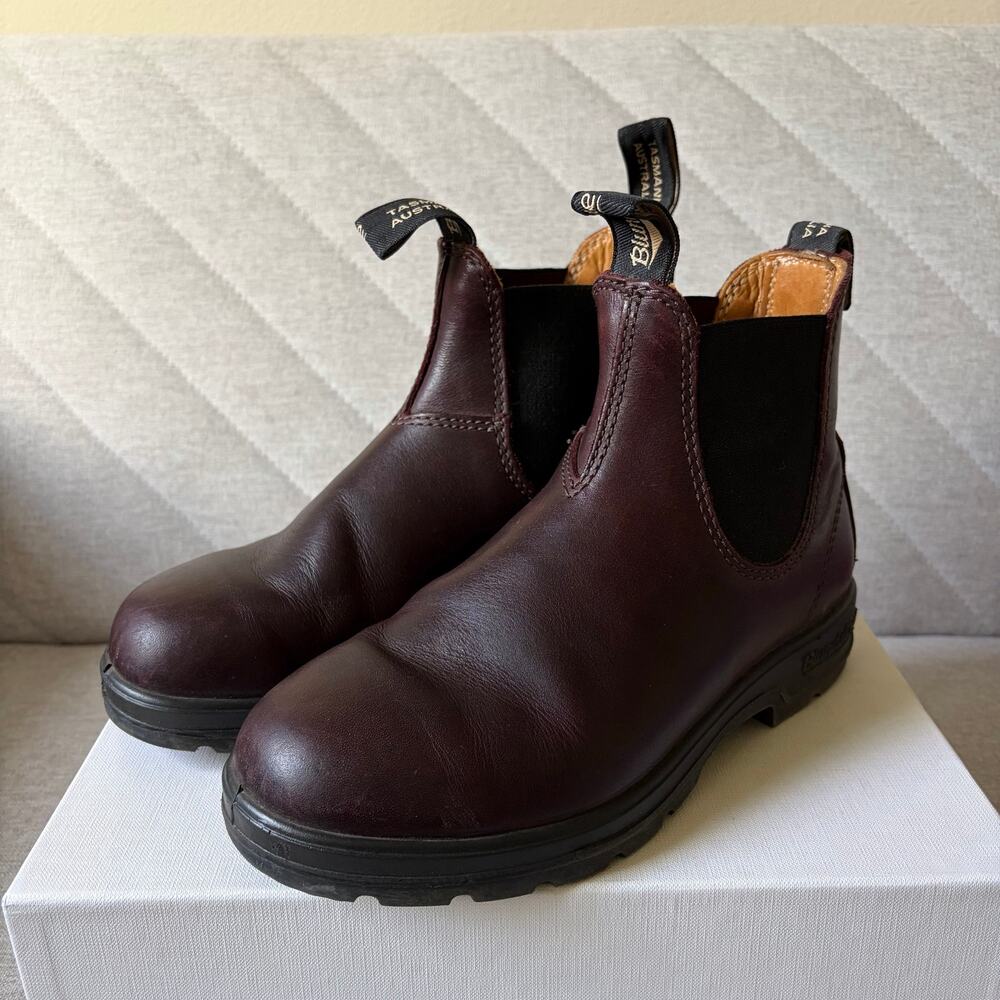 Blundstone Burgundy Classic Leather Chelsea Boots (AU 3.5)